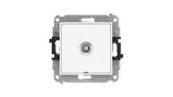 MINI Mechanizm gniazda pojedynczego BNC, bez pola opisowego biały mat 25MGBNCBO-1