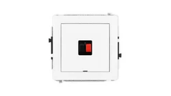 DECO Mechanizm gniazda głośnikowego pojedynczego, bez pola opisowego, biały mat 25DGGBO-1