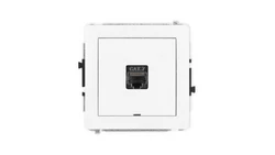 DECO Mechanizm gniazda komputerowego pojedynczego 1xRJ45, kat. 7, ekranowane, 8-stykowy, bez pola opisowego, biały mat 25DGKBO-9