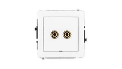 DECO Mechanizm gniazda głośnikowego pojedynczego, bez pola opisowego (typu banan - czerwony i czarny, pozłacany, 4 mm2, do lutow