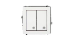 DECO Mechanizm łącznika podwójnego krzyżowego, biały mat 25DWP-66