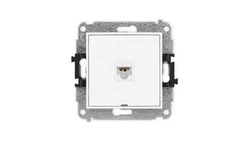 MINI Mechanizm gniazda komputerowego pojedynczego 1xRJ45, kat. 6A, 8-stykowy, bez pola opisowego biały mat 25MGKBO-7