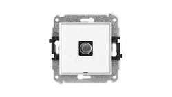 MINI Mechanizm gniazda antenowego pojedynczego TV, bez pola opisowego biały mat 25MGTVBO-1