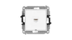 MINI Mechanizm gniazda komputerowego pojedynczego 1xRJ45, kat. 5e, 8-stykowy, bez pola opisowego biały mat 25MGKBO-1