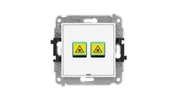 MINI Mechanizm gniazda światłowodowego/optycznego podwójnego, bez pola opisowego biały mat 25MGOPBO-2