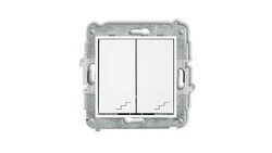 MINI Mechanizm łącznika podwójnego schodowego biały mat 25MWP-33