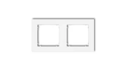 MINI Ramka uniwersalna podwójna z tworzywa biały mat 25MR-2