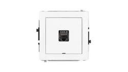 DECO Mechanizm gniazda komputerowego pojedynczego 1xRJ45, kat. 8, ekranowane, 8-stykowy, bez pola opisowego, biały mat 25DGKBO-1