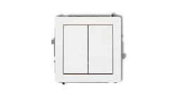 DECO Mechanizm łącznika żaluzjowego z podtrzymaniem (dwa klawisze bez piktogramów), biały mat 25DWP-88.1