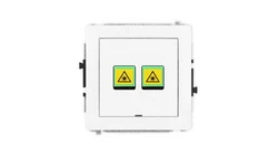 DECO Mechanizm gniazda światłowodowego/optycznego podwójnego, bez pola opisowego, biały mat 25DGOPBO-2