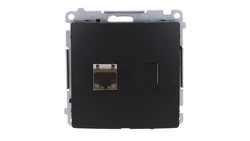 Simon Basic Gniazdo komputerowe RJ45, kat. 6, pojedyncze ekranowane z przesłoną przeciwkurzową (moduł). czarny BM61E.01/49