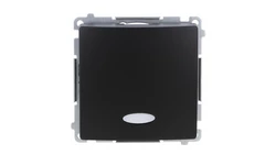 Simon Basic Łącznik jednobiegunowy z podświetleniem LED (moduł) 10AX, 250V, szybkozłącza, czarny BMW1L.01/49