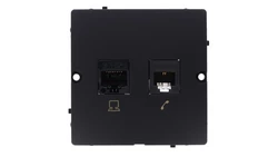 Simon Basic Gniazdo komputerowe RJ45 kat.5e + telefoniczne RJ11 (moduł). Montaż gniazda na wkręty do puszki czarny BMF5T.02/49
