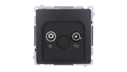 Simon Basic Gniazdo antenowe R-TV przelotowe 10 dB (moduł), 1x wejście: 5–862 MHz czarny BMZAP10/1.01/49