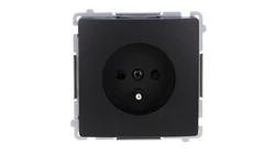Simon Basic Gniazdo wtyczkowe z uziemieniem (moduł), z przesł. torów prądowych, 16A, 250V, zaciski śrubowe czarny BMGZ1Z.01/49