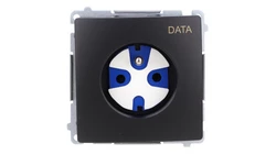 Simon Basic Gniazdo wtyczkowe DATA z uziemieniem i kluczem uprawniającym (moduł) 16A, 250V, zaciski śrubowe czarny BMGD1.01/49