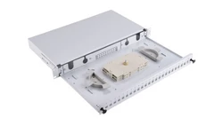 Przełącznica światłowodowa 24xSC simplex 19 1U z płytą czołową, wysuwalna FOP-1U-24SCS-S
