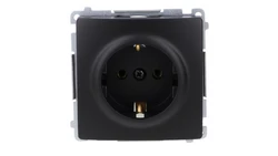 Simon Basic Gniazdo wtyczkowe z uziemieniem Schuko (moduł) 16A, 250V, zaciski śrubowe czarny BMGSZ1.01/49