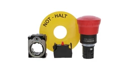 Przycisk bezpieczeństwa kpl 22mm tworzywo czerwony 1R przez obrót etykieta Not Halt IP69k SIRIUS ACT 3SU1100-1HB20-1CH0