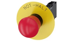 Przycisk bezpieczeństwa kpl 22mm tworzywo czerwony 1R 1Z przez obrót etykieta Not Halt IP69k SIRIUS ACT 3SU1100-1HB20-1FH0
