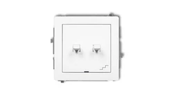 DECO Mechanizm łącznika podwójnego schodowego w stylu amerykańskim, biały mat 25DWPUS-33