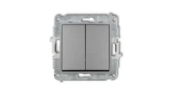 MINI Mechanizm łącznika zwiernego żaluzjowego (dwa klawisze bez piktogramów) srebrny metalik 7MWP-8.1