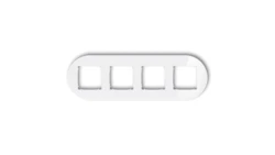 ICON Ramka uniwersalna poczwórna okrągła - efekt szkła (ramka: biała spód: biały) 0-0-IRSO-4