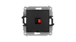 ICON Mechanizm gniazda głośnikowego pojedynczego, bez pola opisowego czarny mat 12IGGBO-1