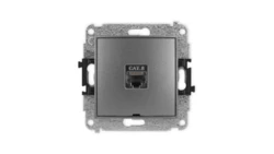 ICON Mechanizm gniazda komputerowego pojedynczego 1xRJ45, kat. 8, ekranowane, 8-stykowy, bez pola opisowego grafitowy 11IGKBO-11