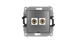 ICON Mechanizm gniazda głośnikowego poj. bez opisu (banan czerwony i czarny, pozłacany, 4 mm2, do lutowania) grafitowy 11IGGBO-3