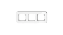 ICON Ramka uniwersalna potrójna zaokrąglona - efekt szkła (ramka: biała spód: grafitowy mat) 0-28-IRSZ-3