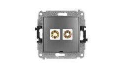 ICON Mechanizm gniazda głośnikowego poj. bez opisu (banan - czerwony i czarny, pozłacany, 4 mm2, skręcany) grafitowy 11IGGBO-4