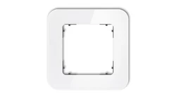 ICON Ramka uniwersalna pojedyncza zaokrąglona - efekt szkła (ramka: biała spód: grafitowy mat 0-28-IRSZ-1