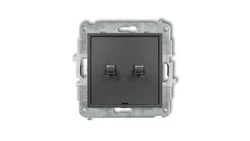 ICON Mechanizm łącznika zwiernego świecznikowego (dwa klawisze, bez pikt.,wspólne zasilanie) styl ameryk. grafitowy 11IWPUS-44.1