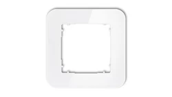 ICON Ramka uniwersalna pojedyncza zaokrąglona - efekt szkła (ramka: biała spód: biały) 0-0-IRSZ-1