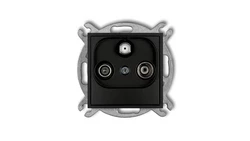 ICON Mechanizm gniazda abonenckiego RTV-SAT końcowego multimedialnego (Internet) czarny mat 12IGM