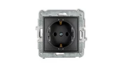 ICON Mechanizm gniazda pojedynczego z uziemieniem SCHUKO 2P+Z (przesłony torów prądowych) grafitowy 11IGP-1sp