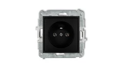 ICON Mechanizm gniazda pojedynczego z uziemieniem 2P+Z (bez przesłon torów prądowych) czarny mat 12IGP-1z