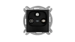 ICON Mechanizm gniazda abonenckiego 2 wyjścia SAT + TV czarny mat 12IGSN