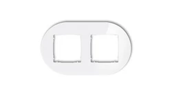 ICON Ramka uniwersalna podwójna okrągła - efekt szkła (ramka: biała spód: biały) 0-0-IRSO-2