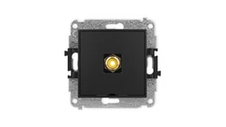 ICON Mechanizm gniazda pojedynczego RCA, bez pola opisowego (typu cinch - żółty, pozłacany) czarny mat 12IGRCABO-1