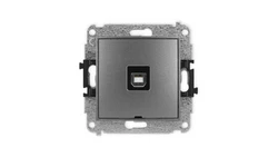 ICON Mechanizm gniazda pojedynczego USB A-B 2.0, bez pola opisowego grafitowy 11IGUSBBO-3