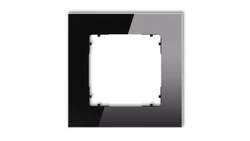 ICON Ramka uniwersalna pojedyncza kwadratowa - efekt szkła (ramka: czarna spód: czarny) 12-12-IRSK-1
