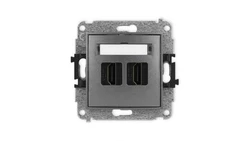 ICON Mechanizm gniazda podwójnego HDMI 2.0 grafitowy 11IHDMI-4