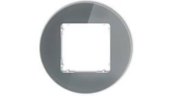 ICON Ramka uniwersalna pojedyncza okrągła - efekt szkła (ramka: grafitowa spód: biały) 28-0-IRSO-1