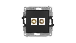 ICON Mechanizm gniazda głośnikowego poj., bez opisu (banan - czerwony i czarny, pozłacany, 4 mm2, skręcany) czarny mat 12IGGBO-4