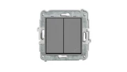 ICON Mechanizm łącznika jednobiegunowego ze schodowym (wspólne zasilanie) szary mat 27IWP-10.1