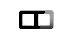 ICON Ramka uniwersalna podwójna zaokrąglona - efekt szkła (ramka: czarna spód: biały) 12-0-IRSZ-2