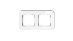 ICON Ramka uniwersalna podwójna zaokrąglona - efekt szkła (ramka: biała spód: grafitowy mat) 0-28-IRSZ-2