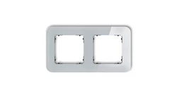 ICON Ramka uniwersalna podwójna zaokrąglona - efekt szkła (ramka: szara spód: czarny) 15-12-IRSZ-2